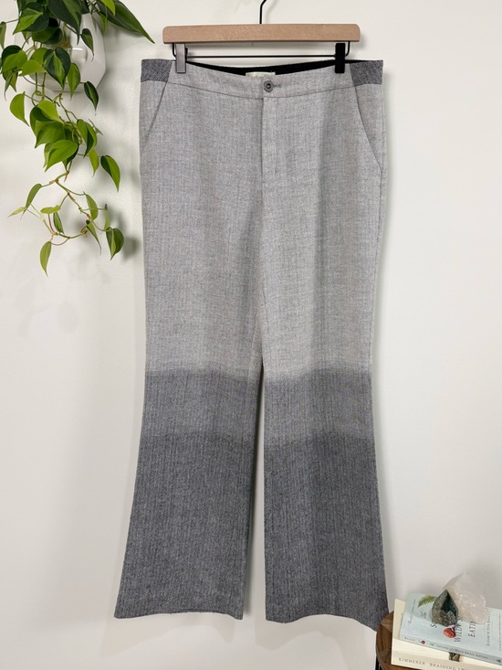 elevenses Pants - Anthropologie Elevenses Gray Ombre Flare Trouser Pants 12 Wool Blend High Rise